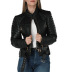 Women Embroidered Leather Jacket