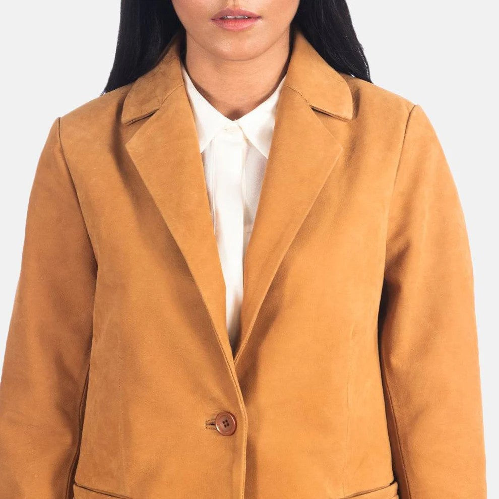 Women Brown Leather Coat