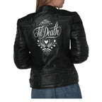 Women Embroidered Leather Jacket