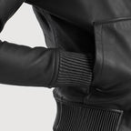Cropped Leather Bomber Jacket