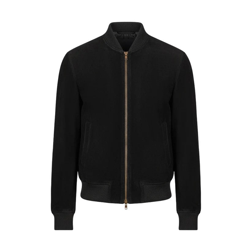 Shane Black Suede Bomber Jacket