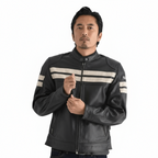 Men Motorbike Leather Jacket Yellow corn