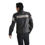 Men Motorbike Leather Jacket Yellow corn