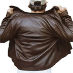 Men's Motorcycle Leather Jacket Brown Lambskin