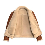 Whiskey Shear ling Leather Bomber Jacket