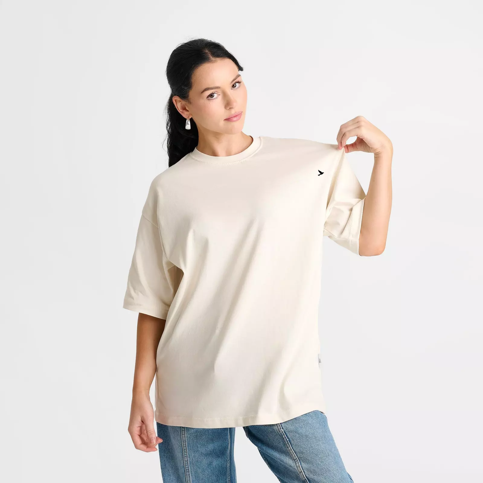 Women's Hood rich Grille Oversized T-Shirt