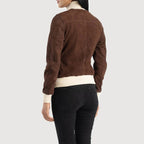 Brown Bomber Leather Jacket Womens