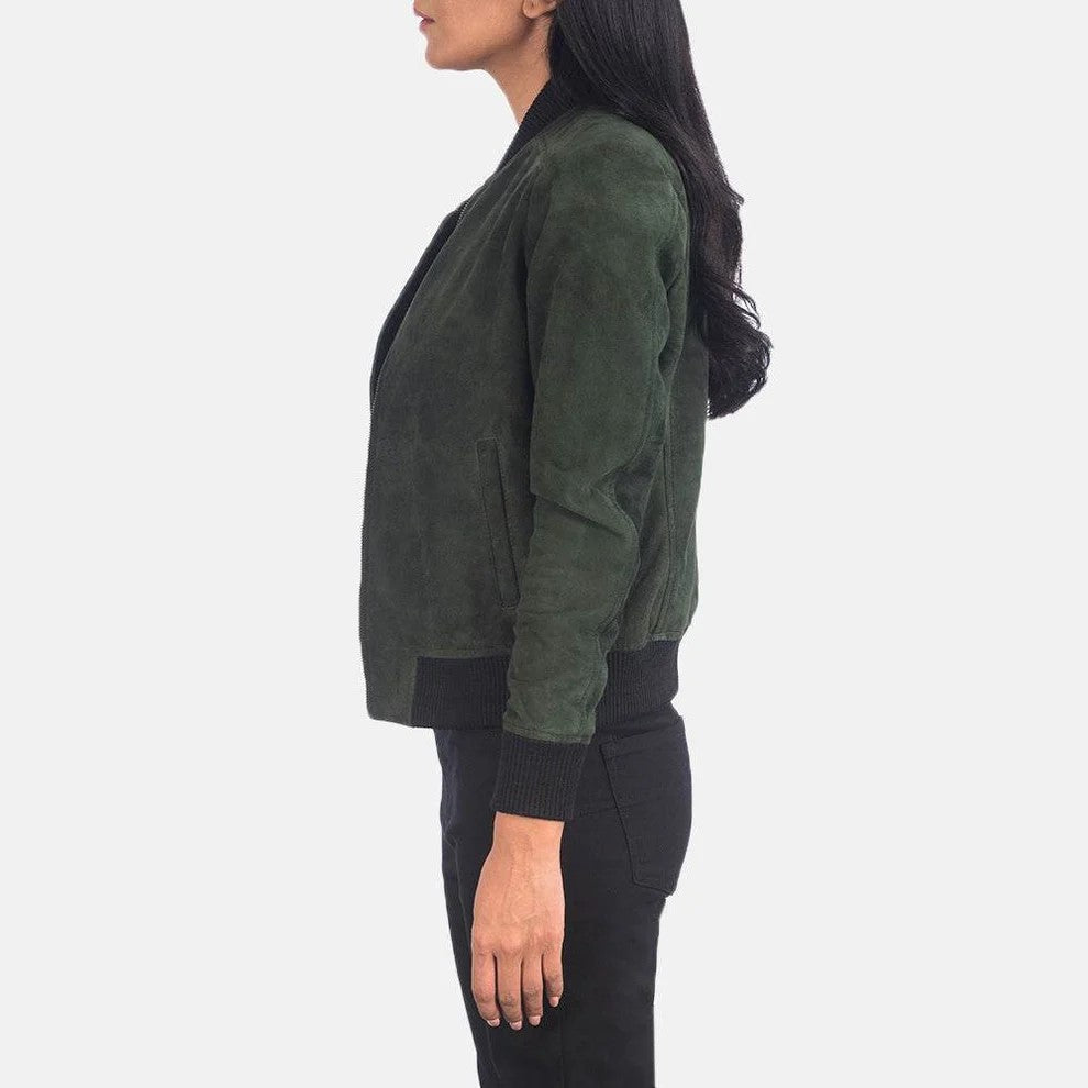 Green Bomber Jacket Womens
