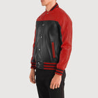 Faux Leather Varsity Jacket