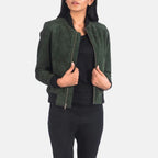 Green Bomber Jacket Womens
