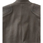 Men's Cheviot Leather T Racer Jacket in Flagstone