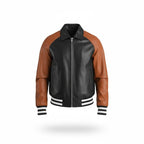 Walton Black & Brown Leather Varsity Jacket