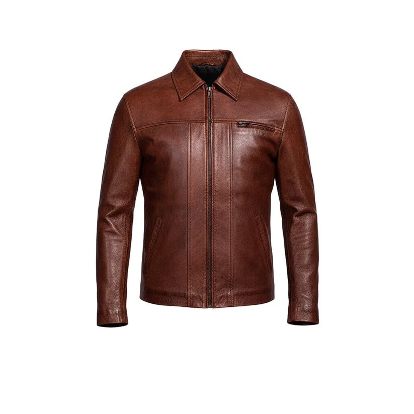 Brown Biker Leather Jacket