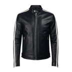 Hank Black Leather Biker Jacket