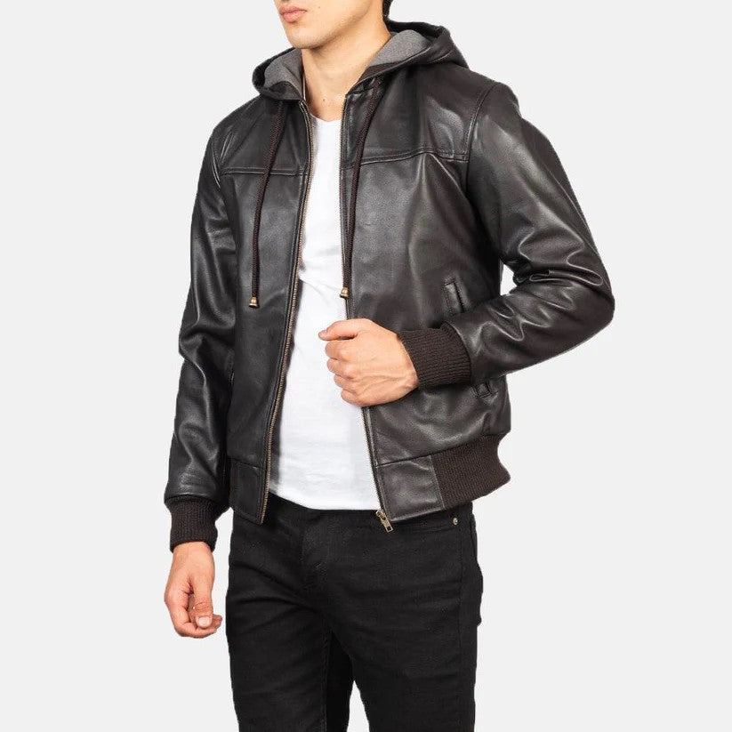 Men’s Leather Bomber Jacket