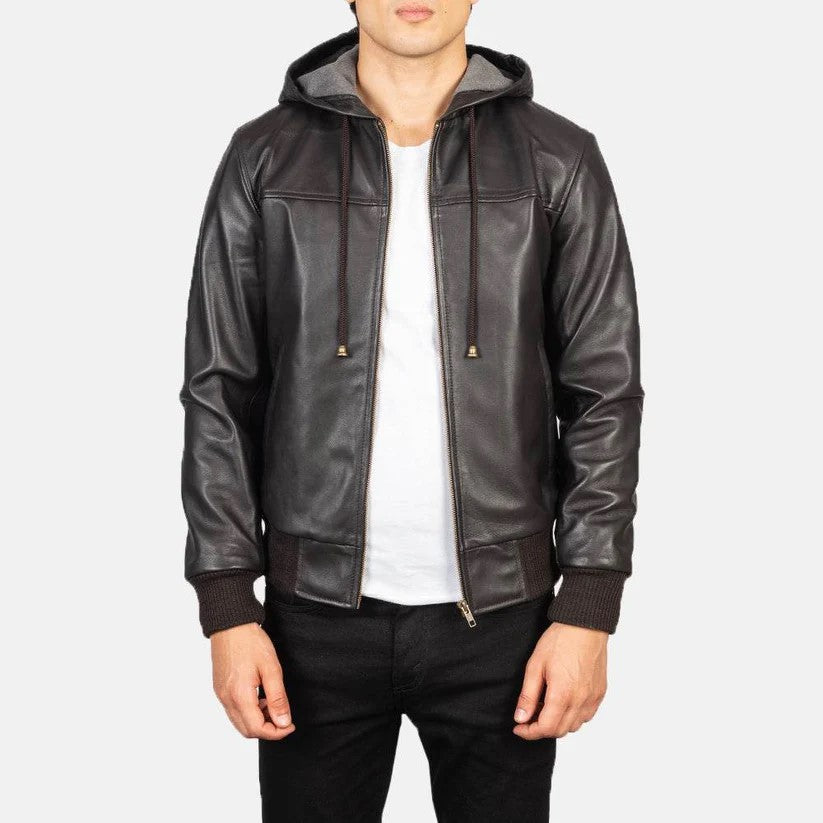 Men’s Leather Bomber Jacket